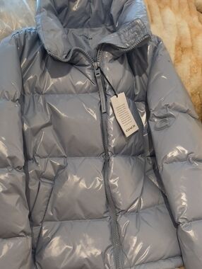 Coach Glossy Powder Blue Puffer Jacket